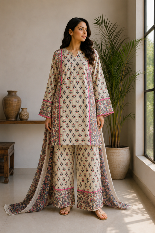 Printed cotton suit set