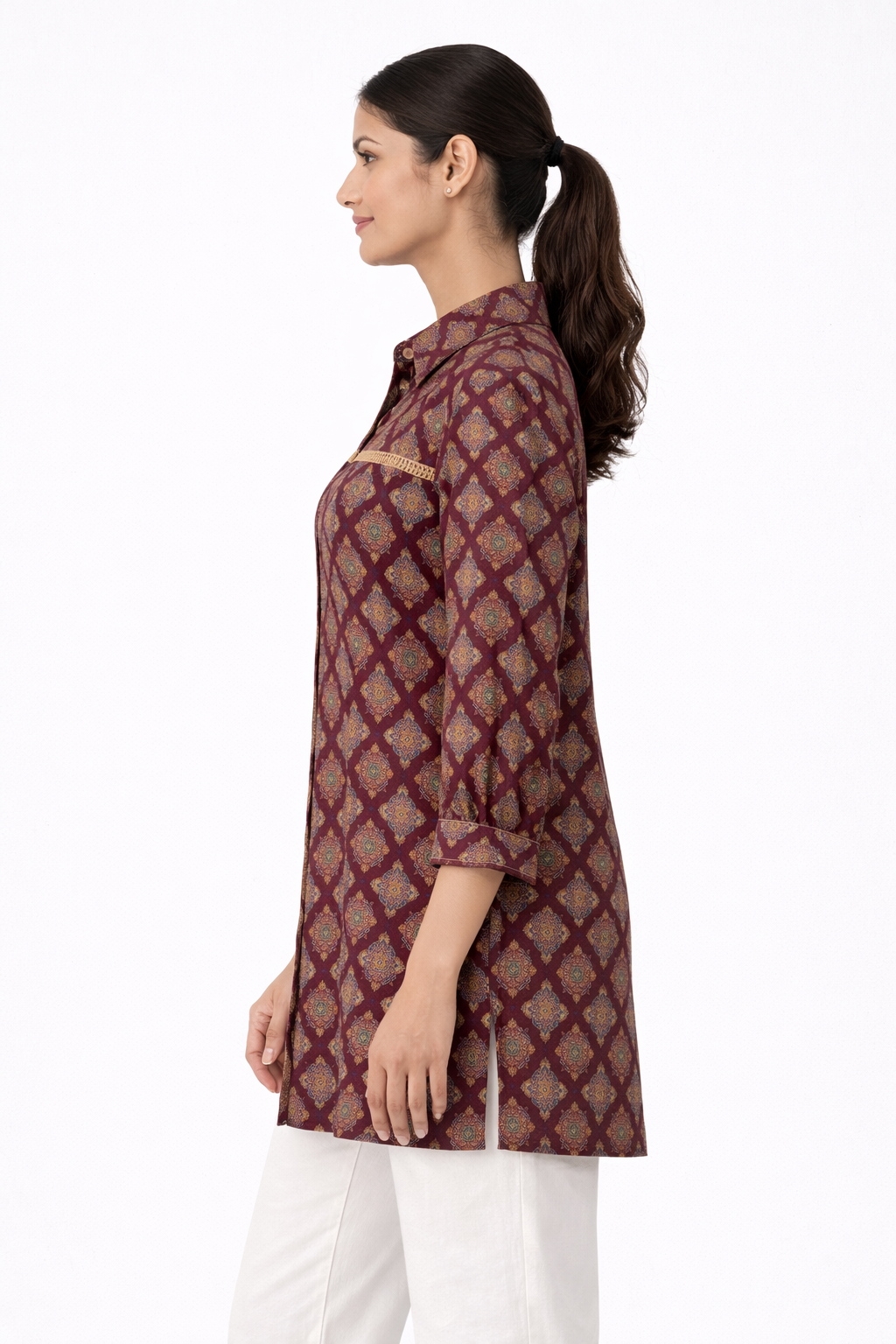 Rust maroon cotton shirt