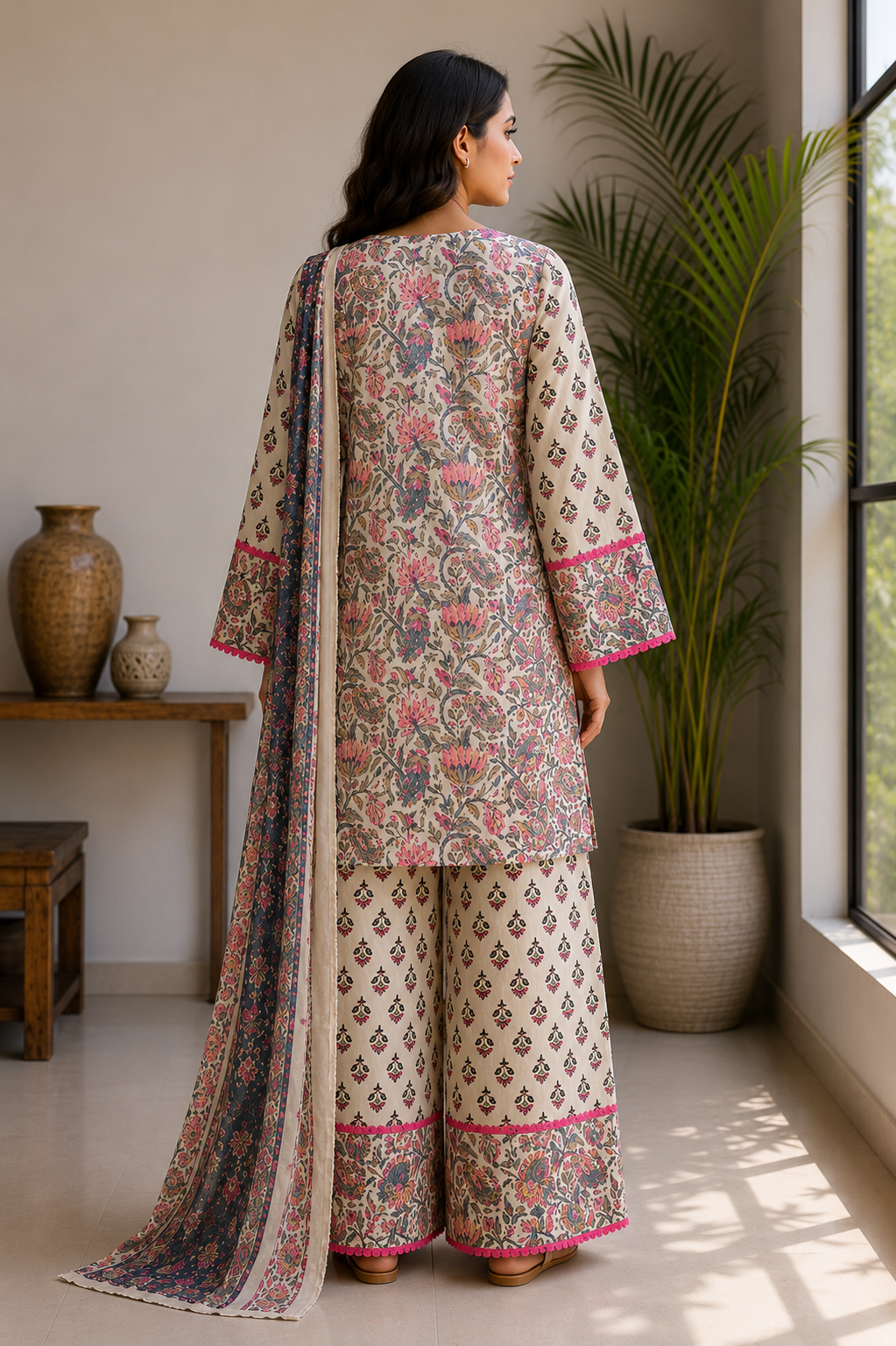 Printed cotton suit set
