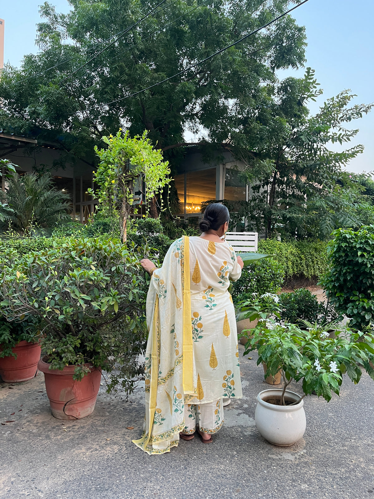 Cotton festive suit set - Yellow