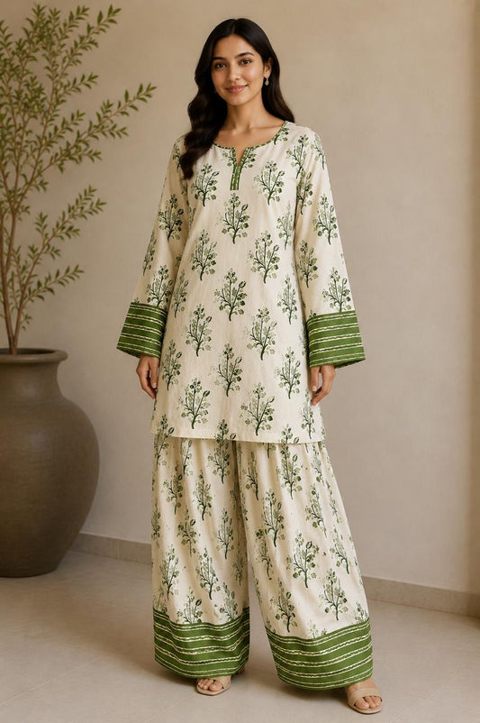 Green floral farshi set