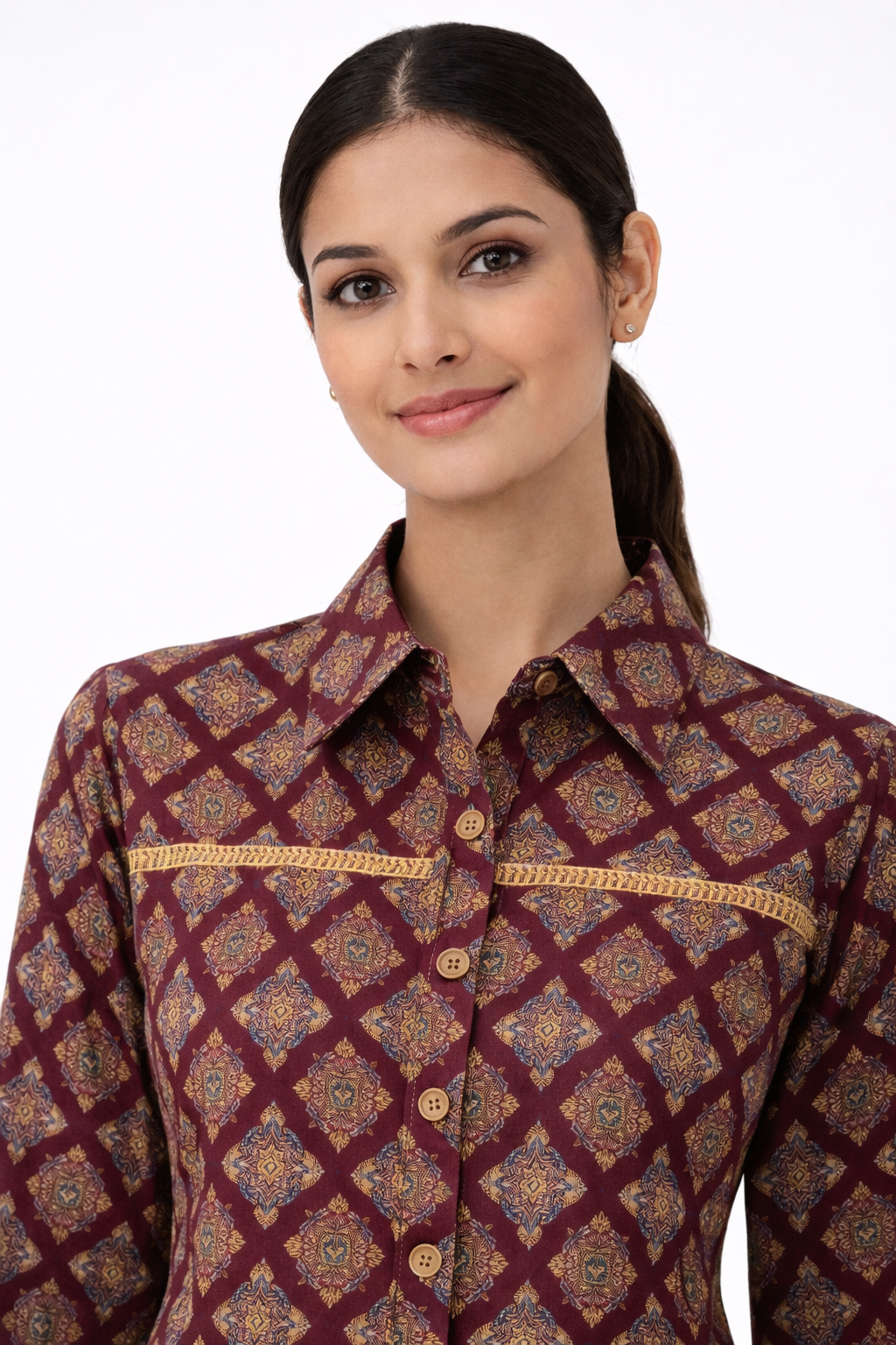 Rust maroon cotton shirt