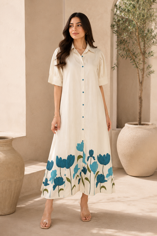 A-line cotton flex dress