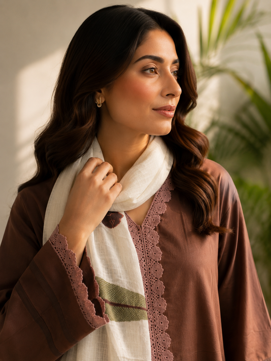 Summer fresh brown cotton suit