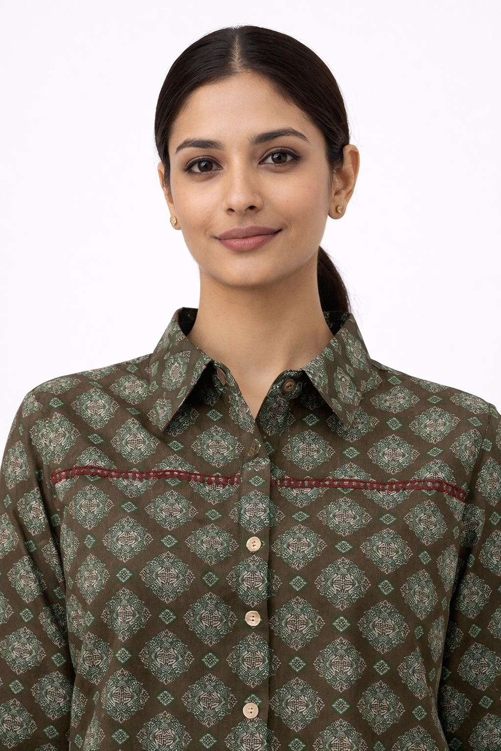 Green cotton shirt