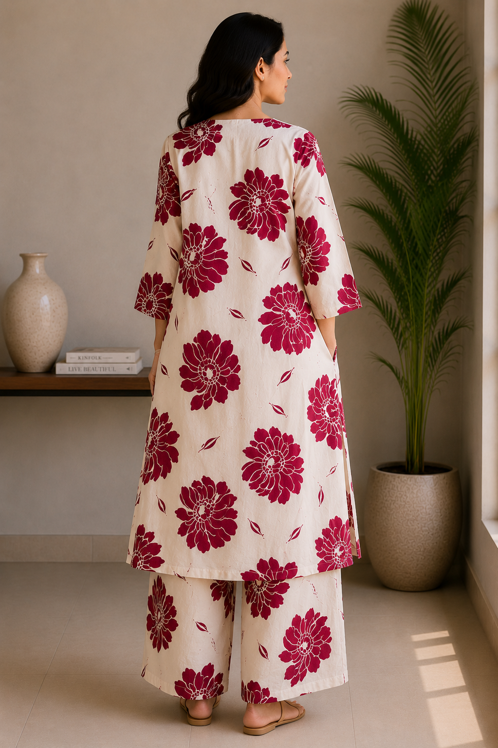 Flex printed long cotton coord set