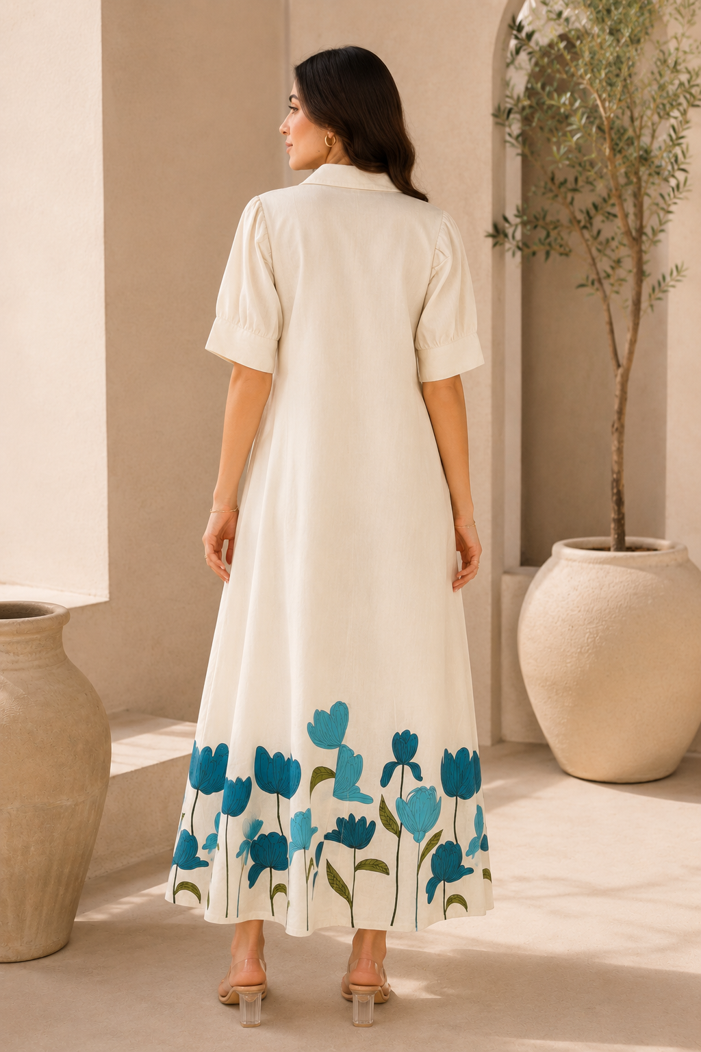 A-line cotton flex dress