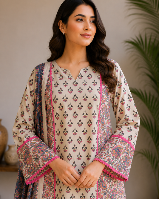 Printed cotton suit set