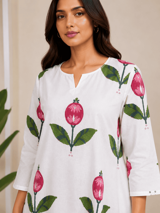 Hand block kurta set