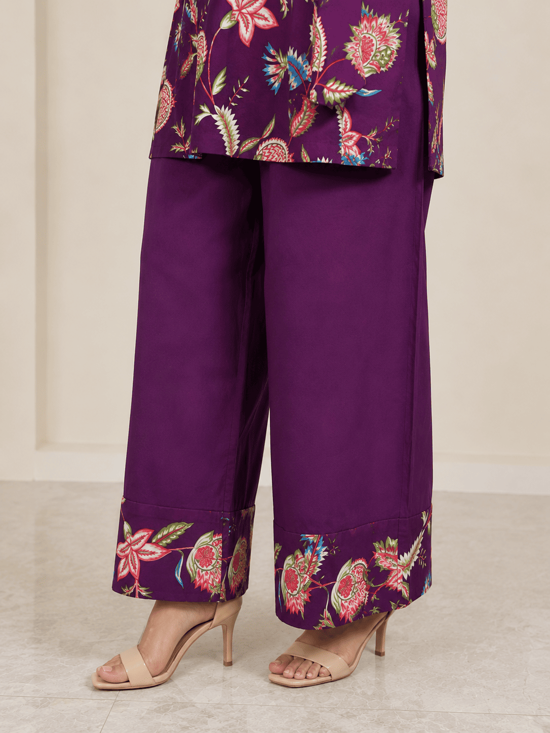 Purple printed coord set