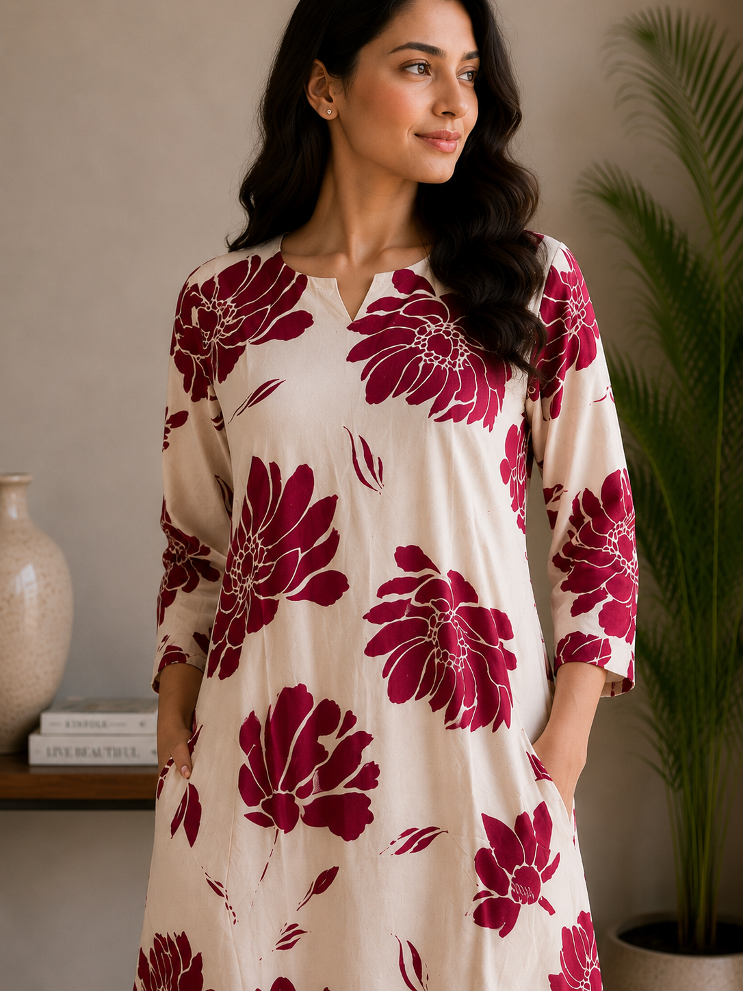Flex printed long cotton coord set