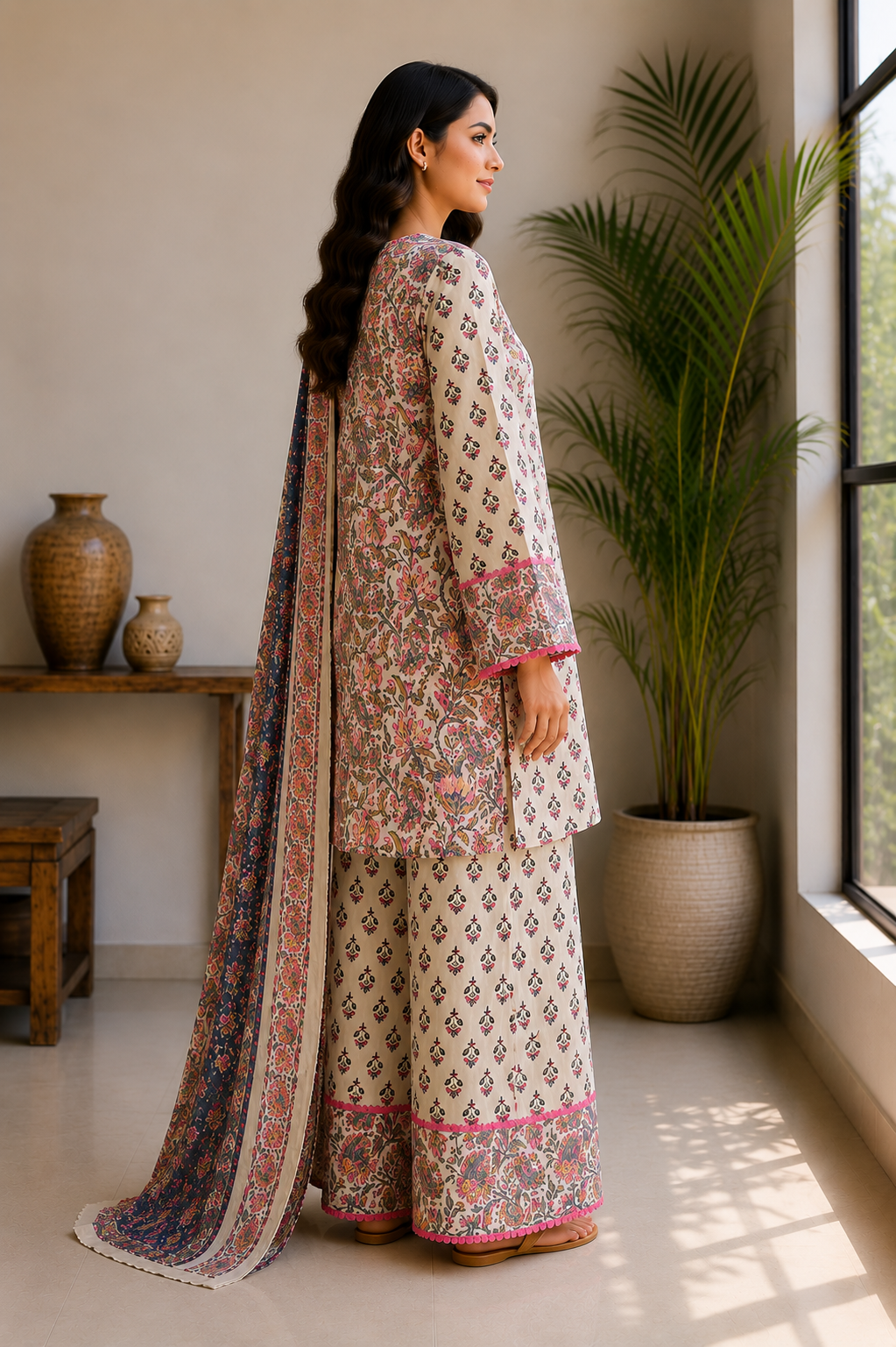 Printed cotton suit set