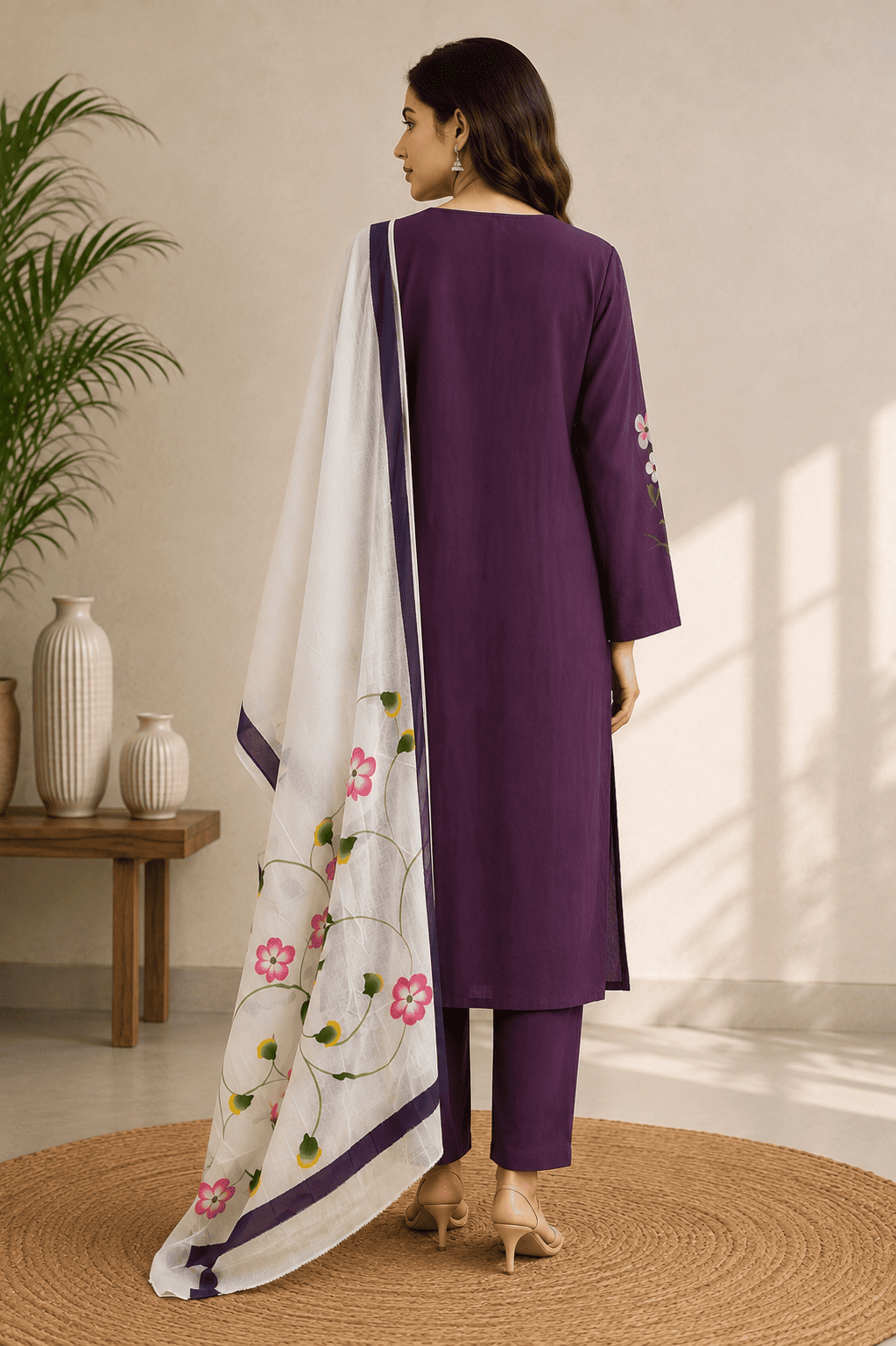 Hand paint purple suit set