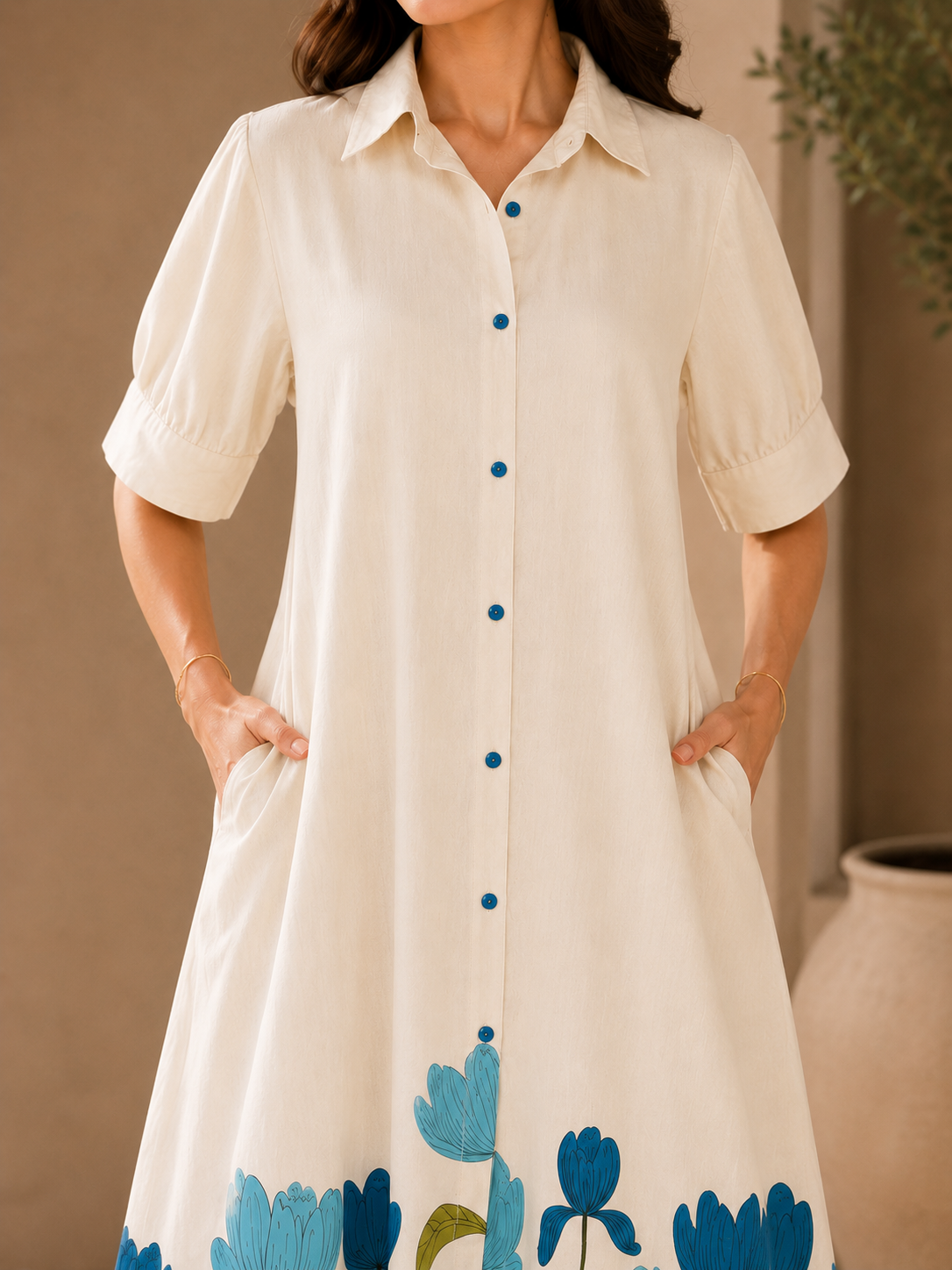 A-line cotton flex dress