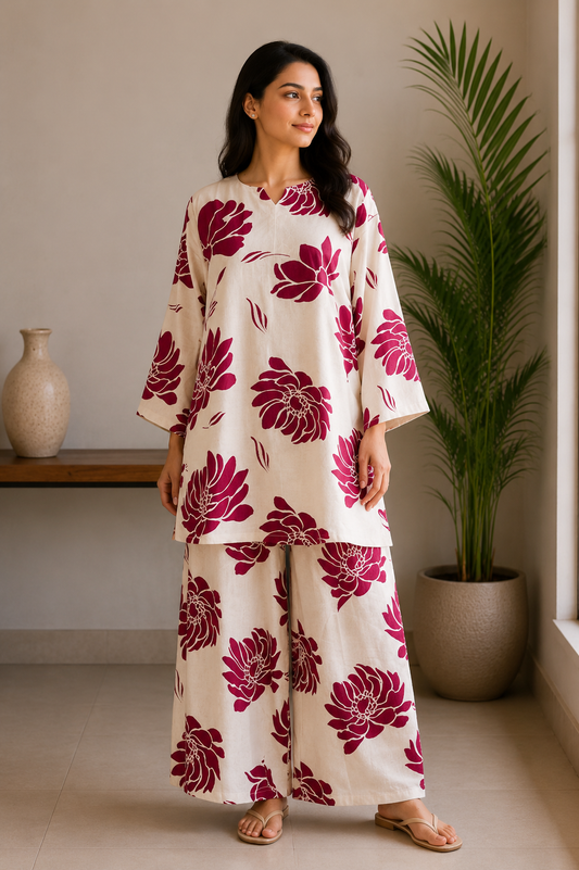 Flex printed cotton coord set